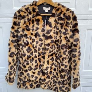 NWT BAND OF GYPSIES FAUX LEOPARD JACKET SIZE XSMALL